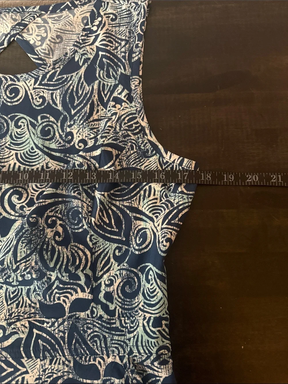 Title Nine Blue & White Nimblene Floral Wave Activewear Dress Size 10